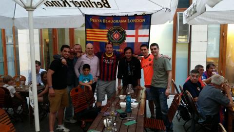 Penya Blaugrana London at the Berlin dinner before the Champions League final
