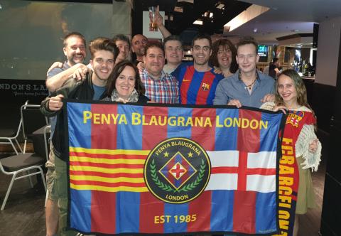 Oscar Escoda, president of the Federació Penyes Barcelonistes Illes Balears, at Penya Blaugrana London Oscar Escoda, president of the Federació Penyes Barcelonistes Illes Balears, at Penya Blaugrana London