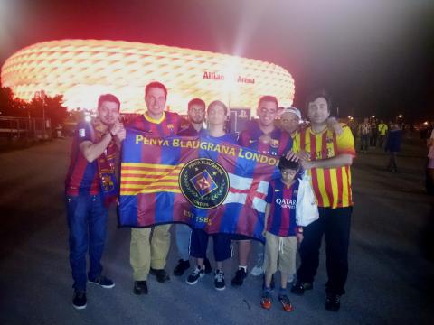 PBL Members outside of the Allianz-Arena after the match against Bayer Munich