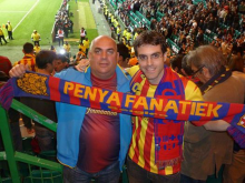 Eduard Manas, president of PBL, with Rudy Smets, member of Penya Fanatiek Belgium