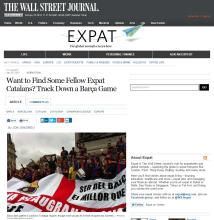 Penya Blaugrana London fans at The Wall Street Journal